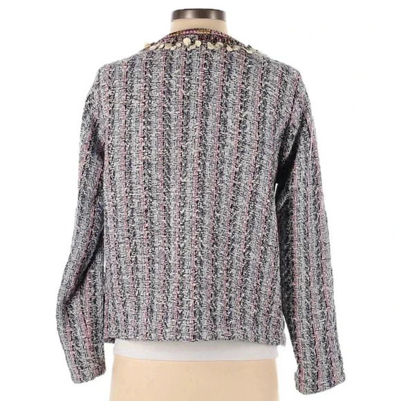 Anthropologie Summer of Love Suzy Embellished Tweed Jacket Size XS - Picture 3 of 7